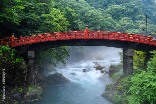 beautiful shinkyo bridge at Nikko, Japan