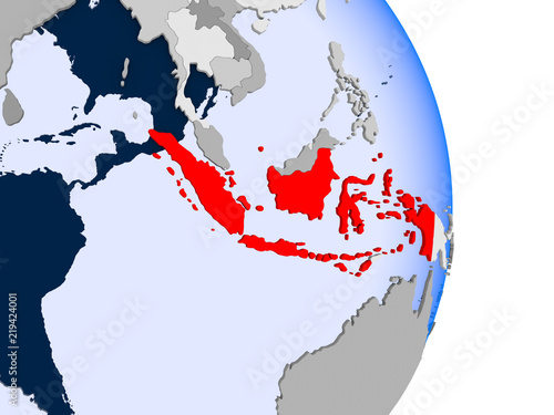 Indonesia on globe