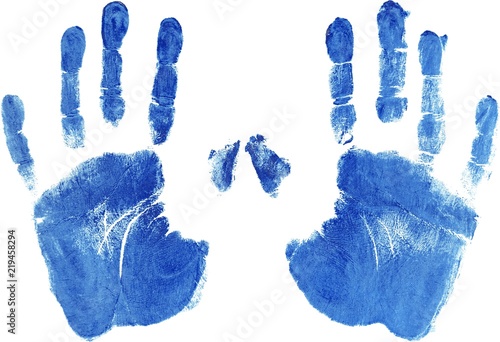 Blue Handprints - Isolated