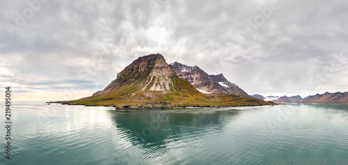 Panoramic view of the Alkhornet in Svalbard, Norway.