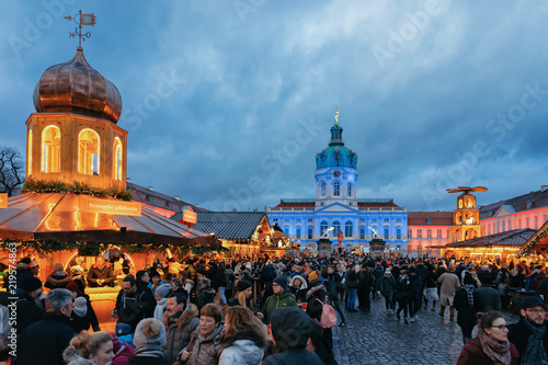 Night Christmas Market near Charlottenburg Palace Winter Berlin Germany