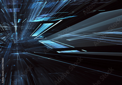 Abstract technology 3D illustration. Pattern, flyer, banner, graphic design