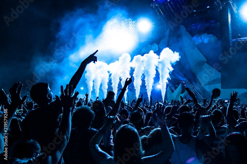 Crowd jumping at a festival