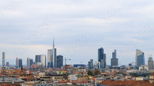 Milan, Italy, Financial district view