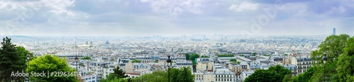 View across Paris, France from the Sacre Coeur