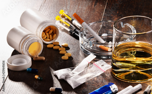 Addictive substances, including alcohol, cigarettes and drugs