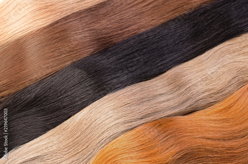 False colored hair. Hair for hair extension.