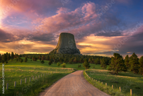 Devils Tower, scenic sunrise, Wyoming