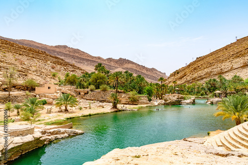 Wadi Bani Khalid in Oman. It is located about 203 km from Muscat ant 120 km from Sur.