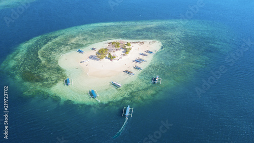 Exotic Gili Kedis island with turquoise water