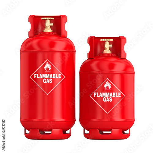 red gas cylinder 3d image