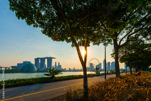Beautiful walk way in the East Coast Park, Singapore