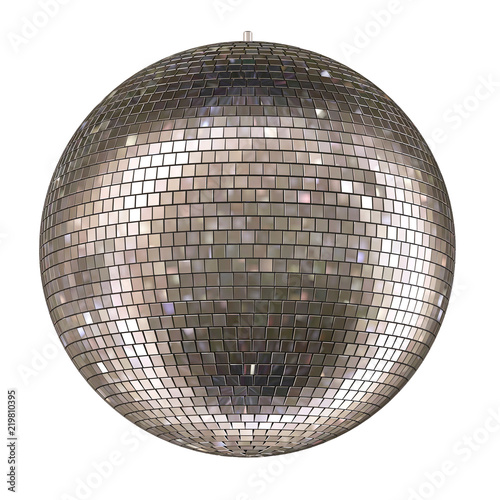 Disco ball isolated on white background 3d rendering