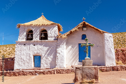 Typical chilean church of the village of Machuca near San Pedro de Atacama, Chile