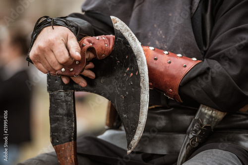 Detail of the ax of medieval executioner