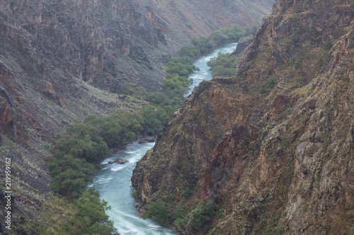 river in the stone gorge, Charyn canyon in Kazakhstan