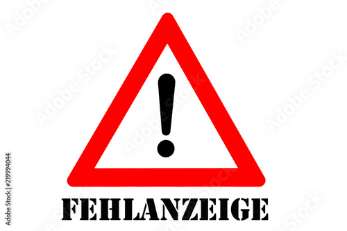 Fehlanzeige Warnschild