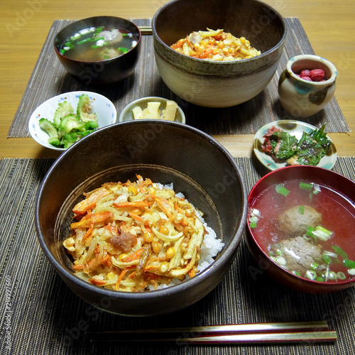 伝統的な日本の朝ごはん 和食 