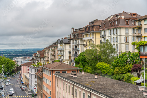 Switzerland, Lozanna cityscapes and rooftops