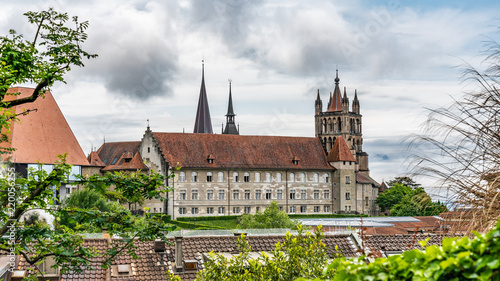 Switzerland, Lozanna cityscapes and rooftops