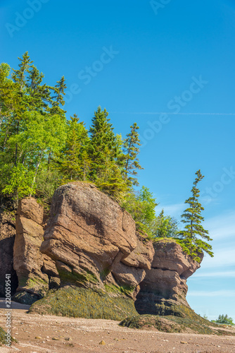 During the tide in the Bay of Fundy, rock formations are uncovered - Canada