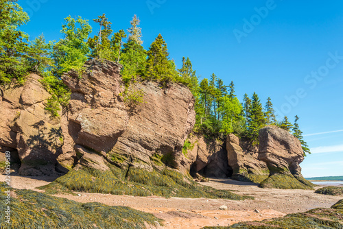 Low tide in Bay of Fundy with fascinating rock formations - Canada