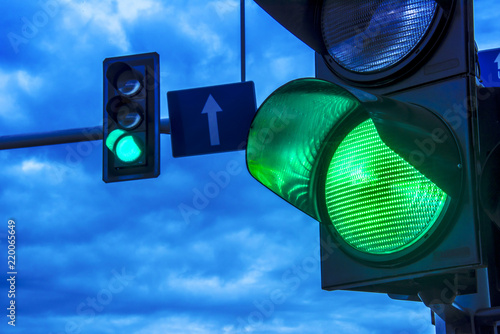 Traffic lights over urban intersection