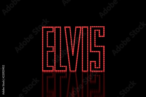 ELVIS – Leuchtendes Neon-Design im Retro-Stil