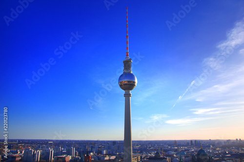Berlin skyline panorama and Berlin's TV Tower (Fernsehturm)