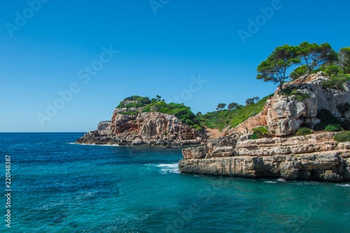 Landscape of a beautiful beach in a summer day on Mallorca, Balearic Island, Spain