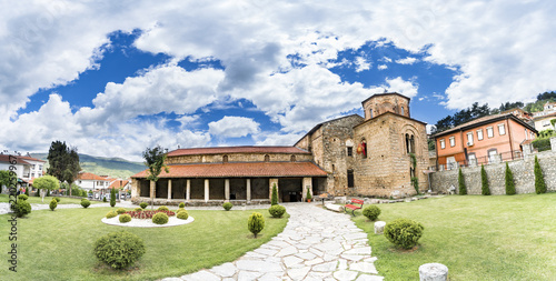 Ohrid, Macedonia, Panorama of Church Saint Sophia in Ohrid. The main part of the church was built in the 11th century, while external additions were built in the 14th century