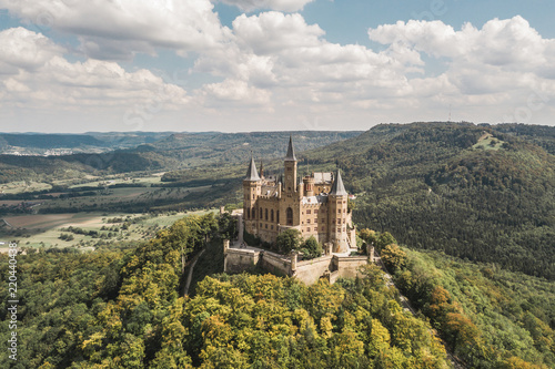 Aerial view of Hohenzollern castle, famous tourist place in Germany
