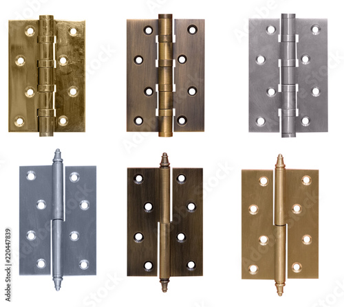 Door hinge bronze on isolated white background