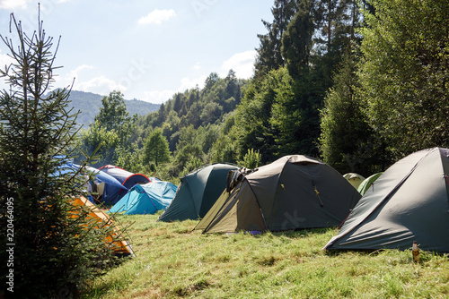 Tourist tents camp