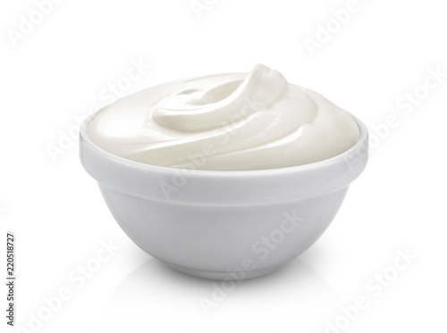 Sour cream isolated on white background