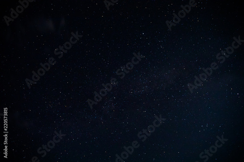 Beautiful night sky with Milky Way over forest. Night landscape. Azerbaijan