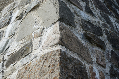Old stone corner wall.