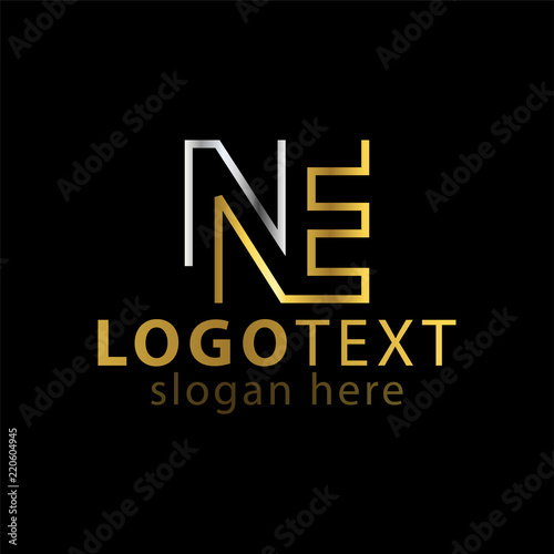 ne initial letter line logo icon vector template