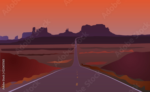 Arizona road landscape vector eps 10