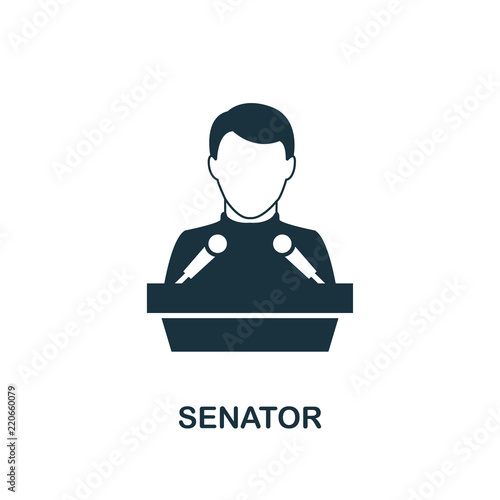 Senator icon. Monochrome style design from professions icon collection. UI. Pixel perfect simple pictogram senator icon. Web design, apps, software, print usage.