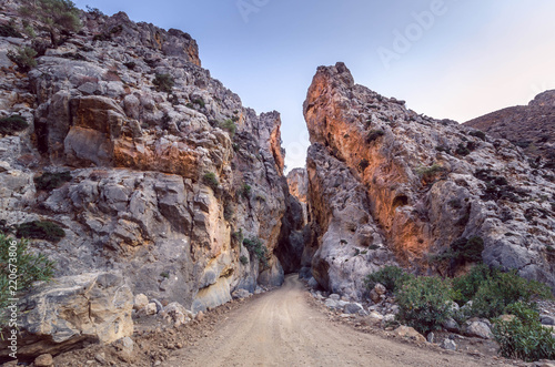 Amazing view of tripiti gorge,located in south Crete near the village of Lentas and ends at the beach of Tripiti . 