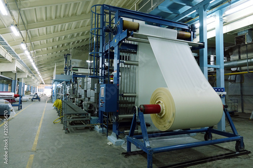 Industrial textile factory. Fabric production .