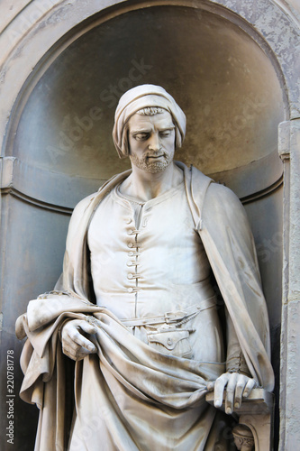 Statue of Nicola Pisano in Uffizi Colonnade, Florence