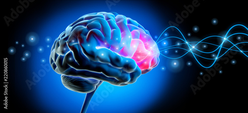 Gehirn mit Impuls - Stimulation