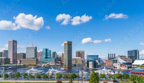 baltimore,maryland,usa. 09-07-17 : Baltimore skyline on sunny day.