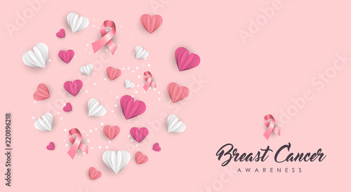Breast Cancer Care paper cut heart card for love