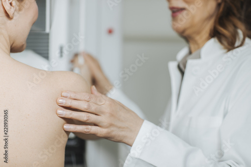 Woman Doing Mammogrm Screening