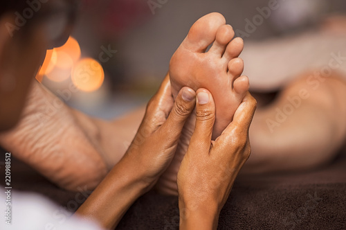 Foot reflexology massage