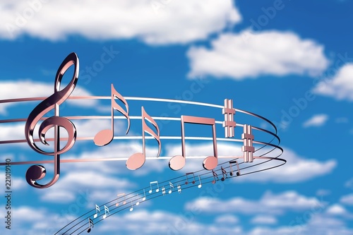 Music notes isolated on background