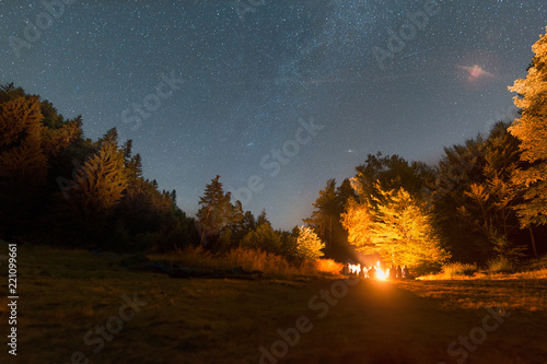 bonfire and milky way